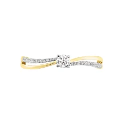 Bague Solitaire Asia Or Jaune Diamant