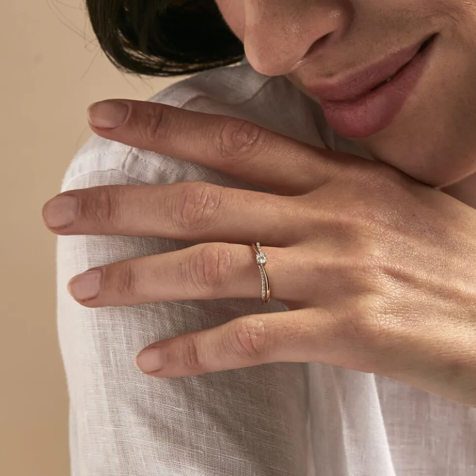 Bague Solitaire Asia Or Jaune Diamant