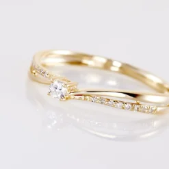 Bague Solitaire Asia Or Jaune Diamant
