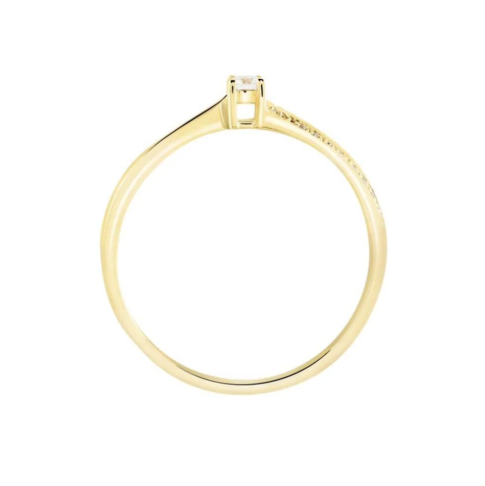 Bague Solitaire Asia Or Jaune Diamant