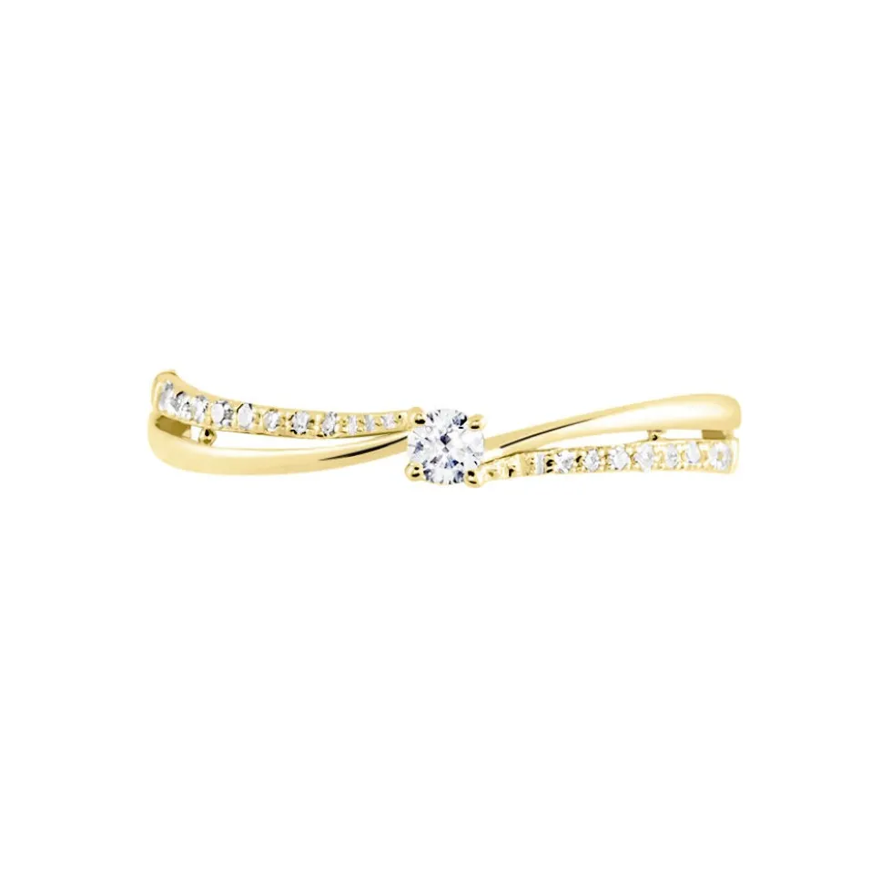 Bague Solitaire Asia Or Jaune Diamant