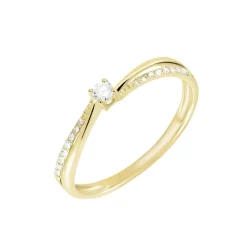 Bague Solitaire Asia Or Jaune Diamant