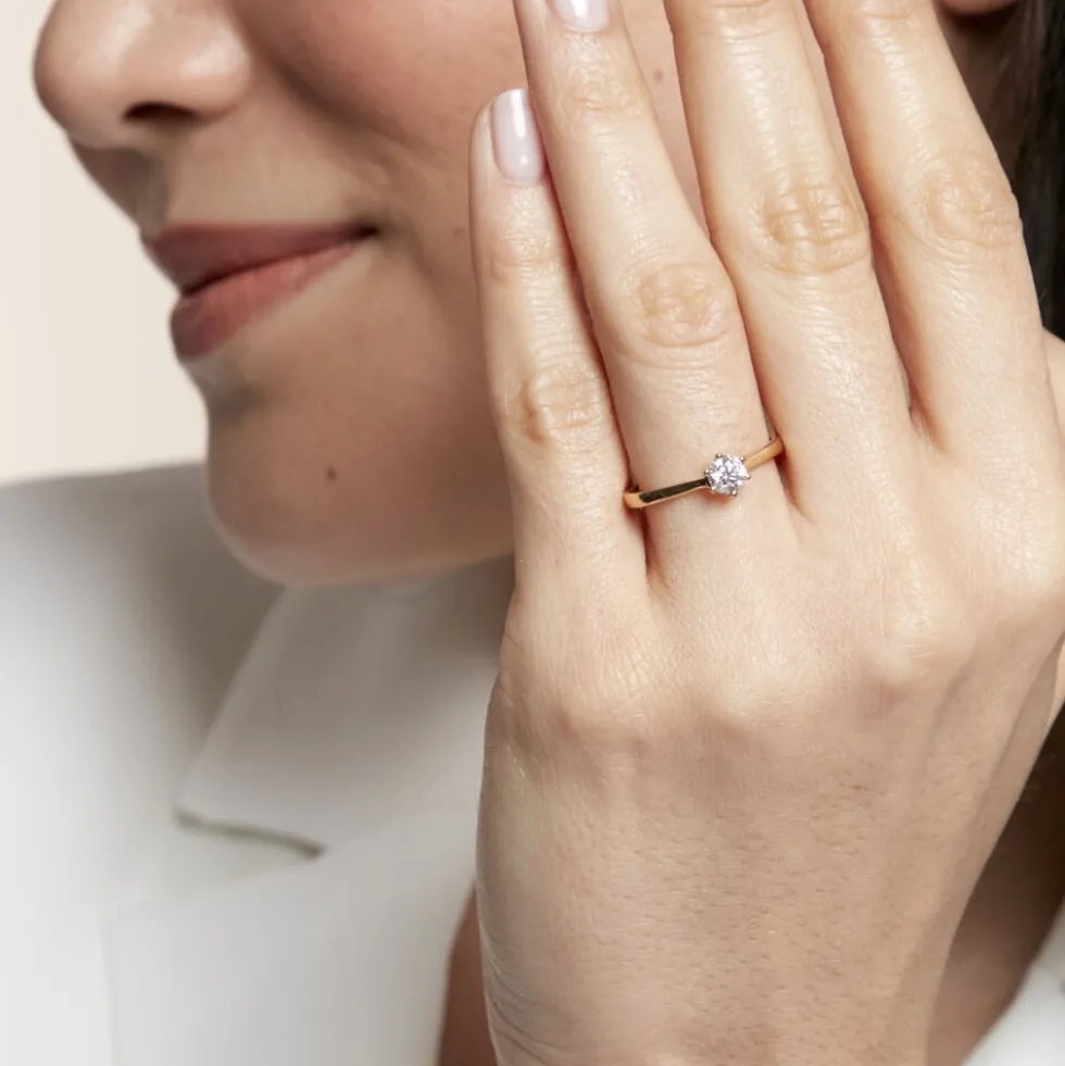 Bague Solitaire Athena Or Jaune Diamant