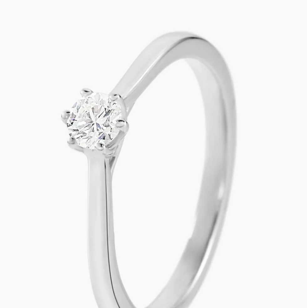 Bague Solitaire Athena Or Blanc Diamant