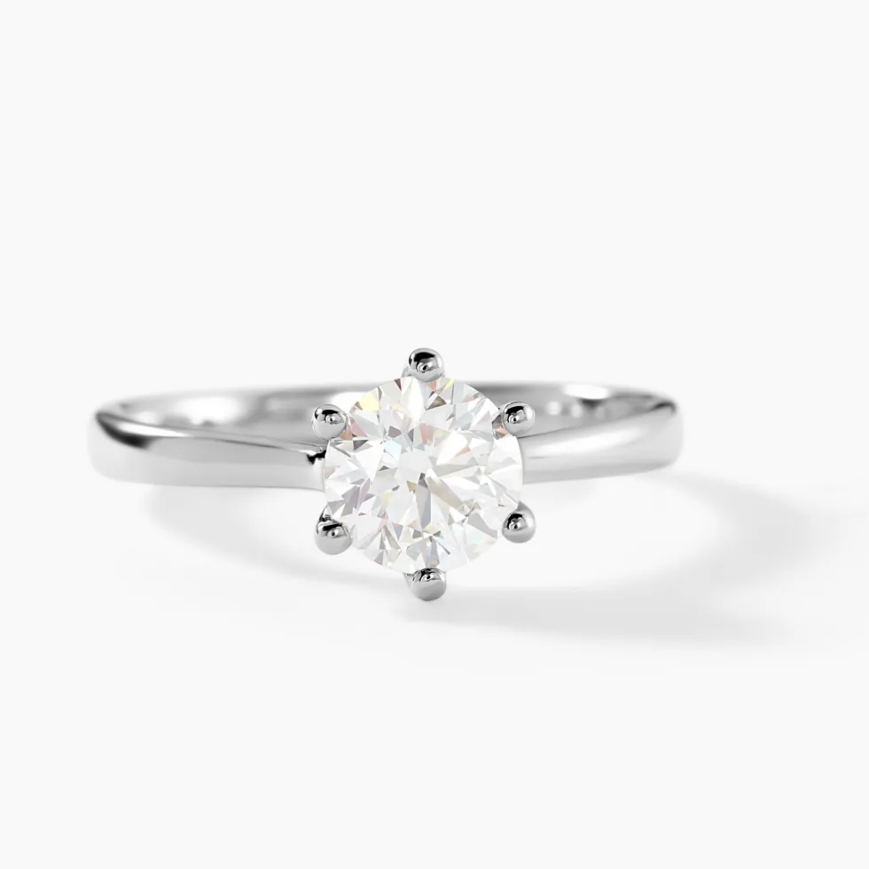 Bague Solitaire Athena Or Blanc Diamant