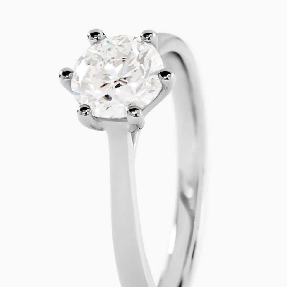 Bague Solitaire Athena Or Blanc Diamant