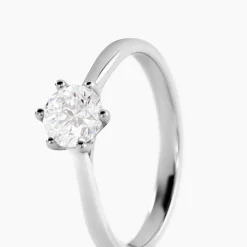 Bague Solitaire Athena Or Blanc Diamant