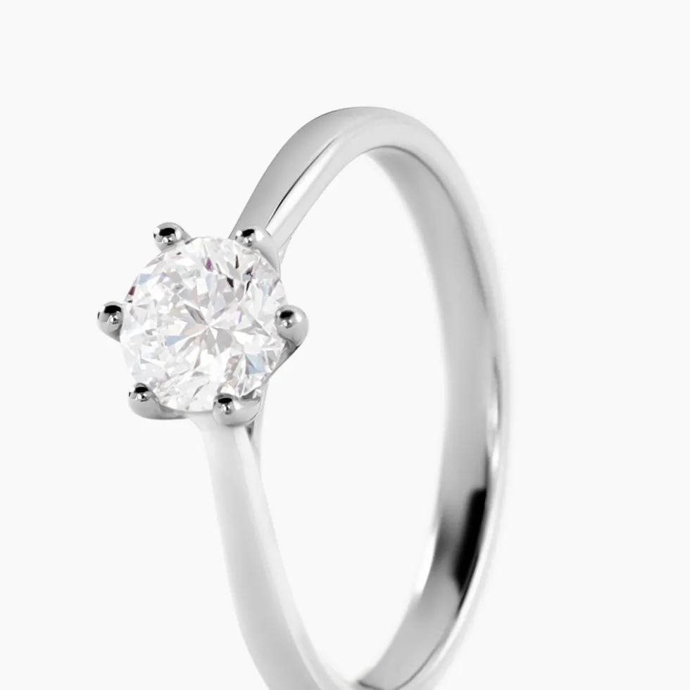 Bague Solitaire Athena Or Blanc Diamant