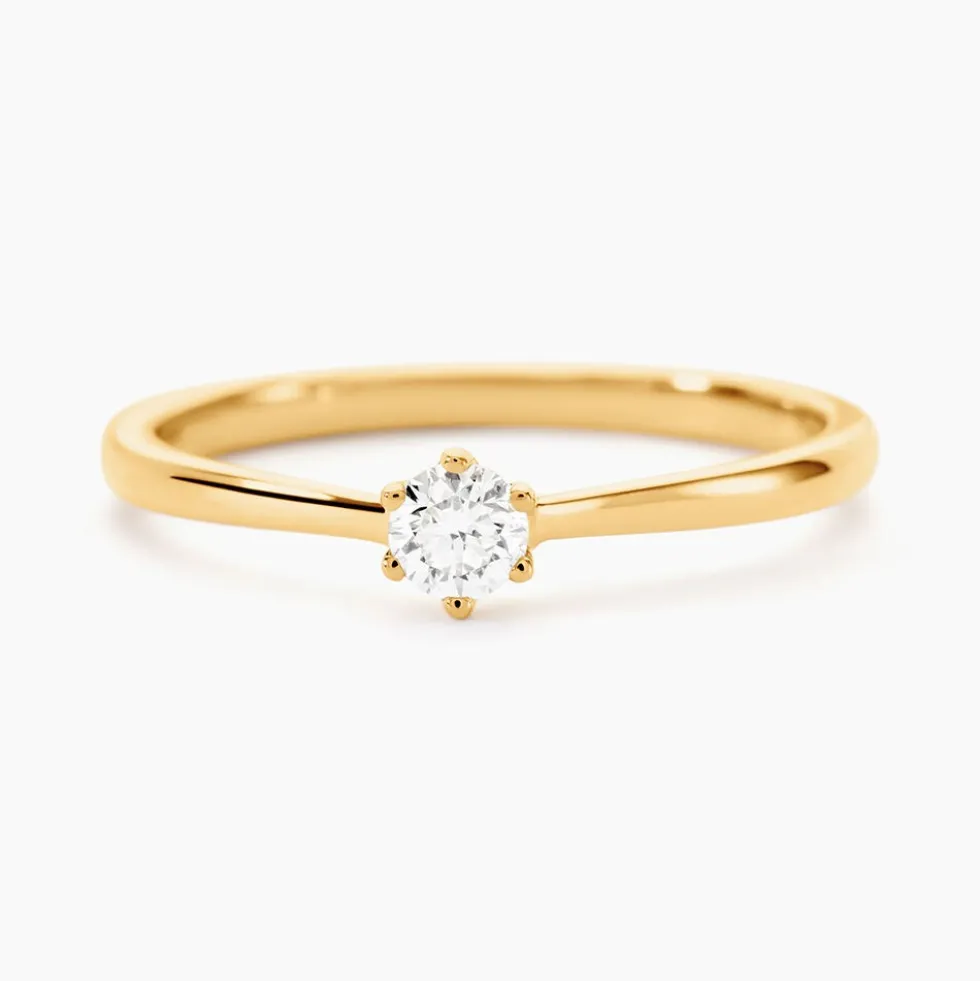 Bague Solitaire Athena Or Jaune Diamant
