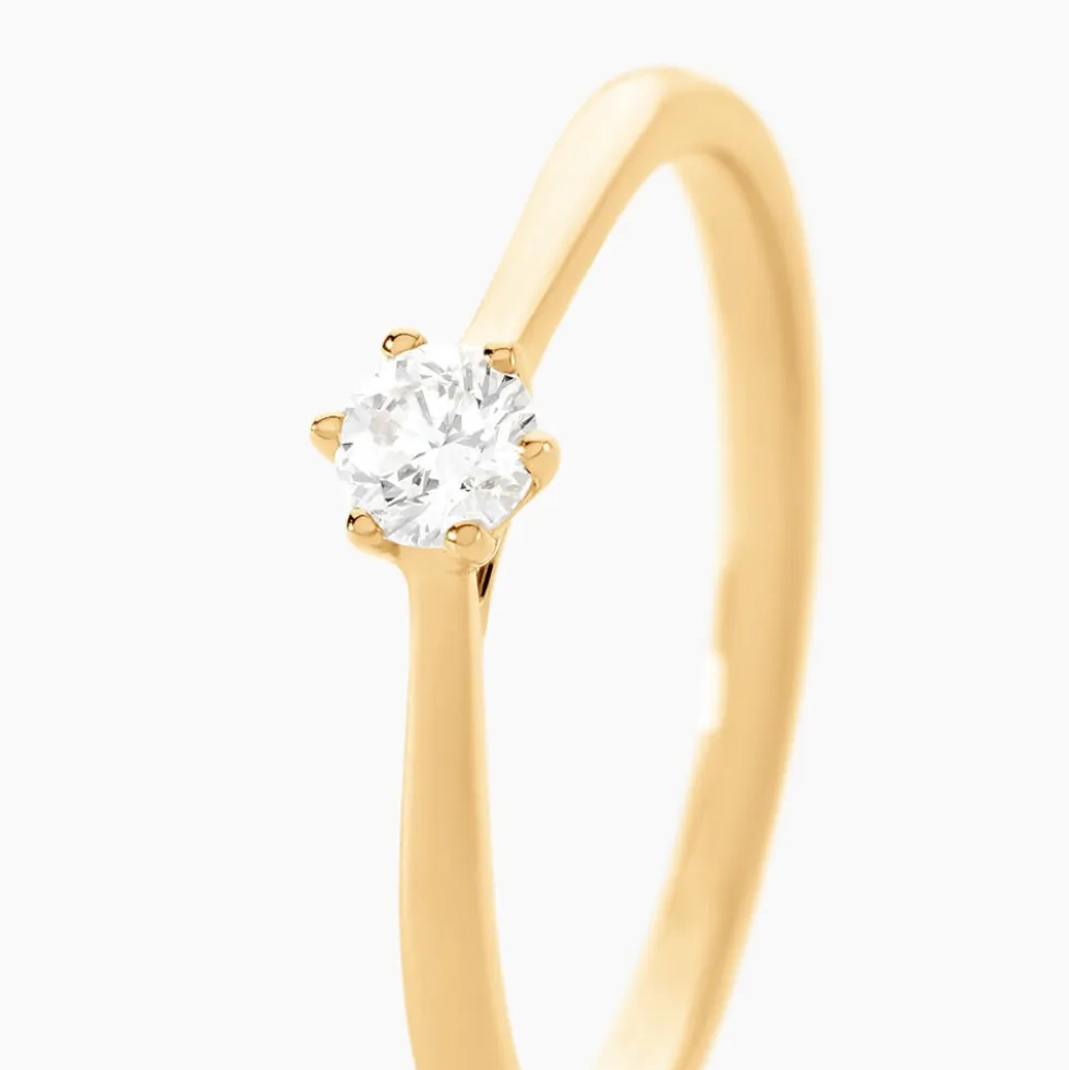Bague Solitaire Athena Or Jaune Diamant