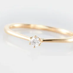 Bague Solitaire Athena Or Jaune Diamant