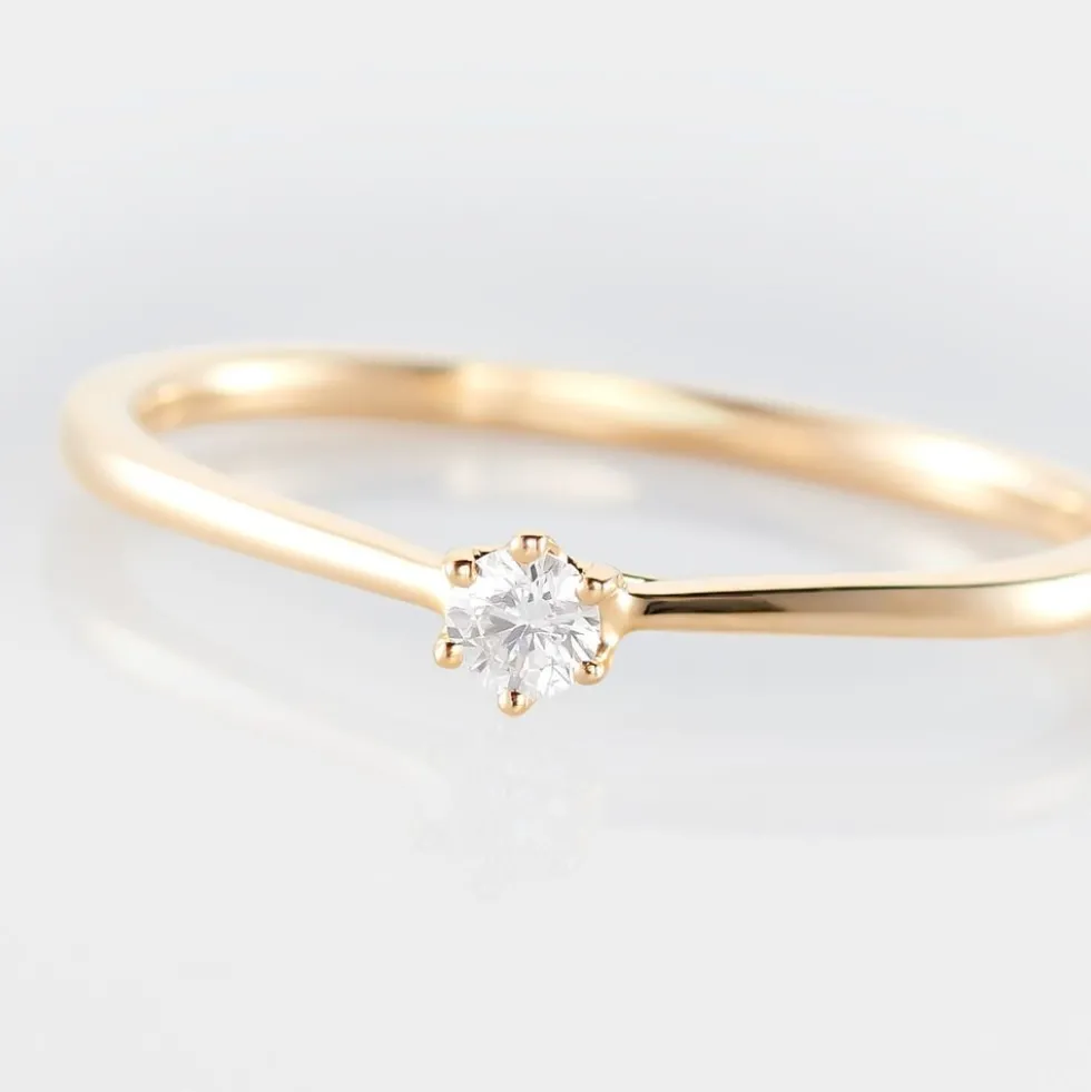 Bague Solitaire Athena Or Jaune Diamant