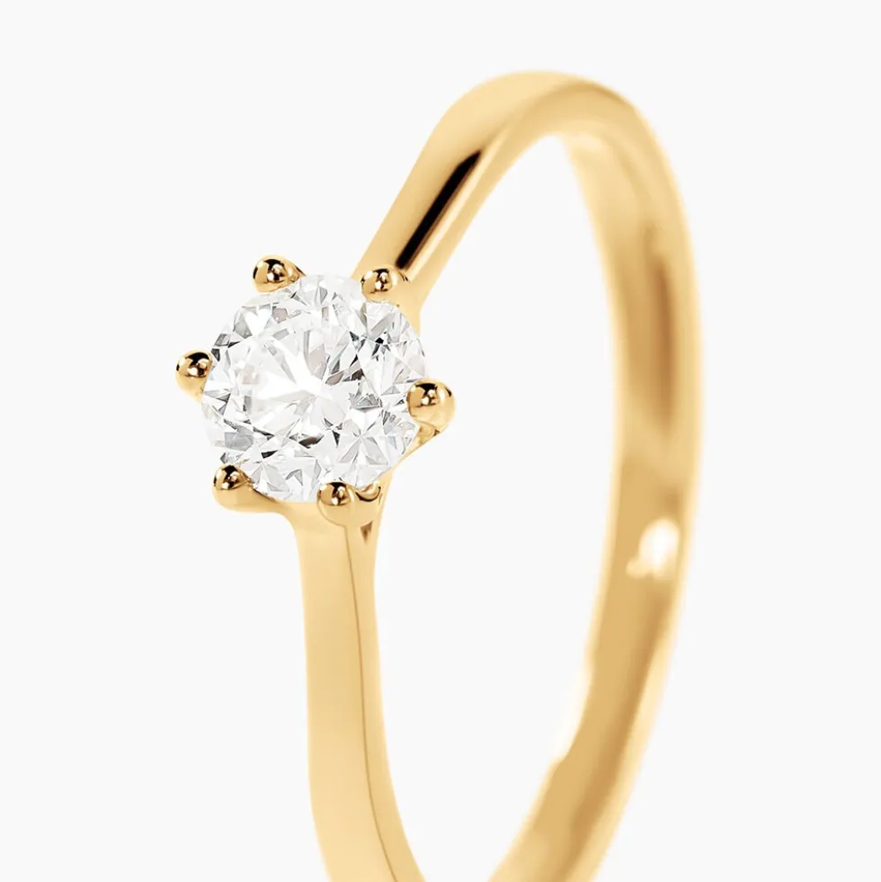 Bague Solitaire Athena Or Jaune Diamant