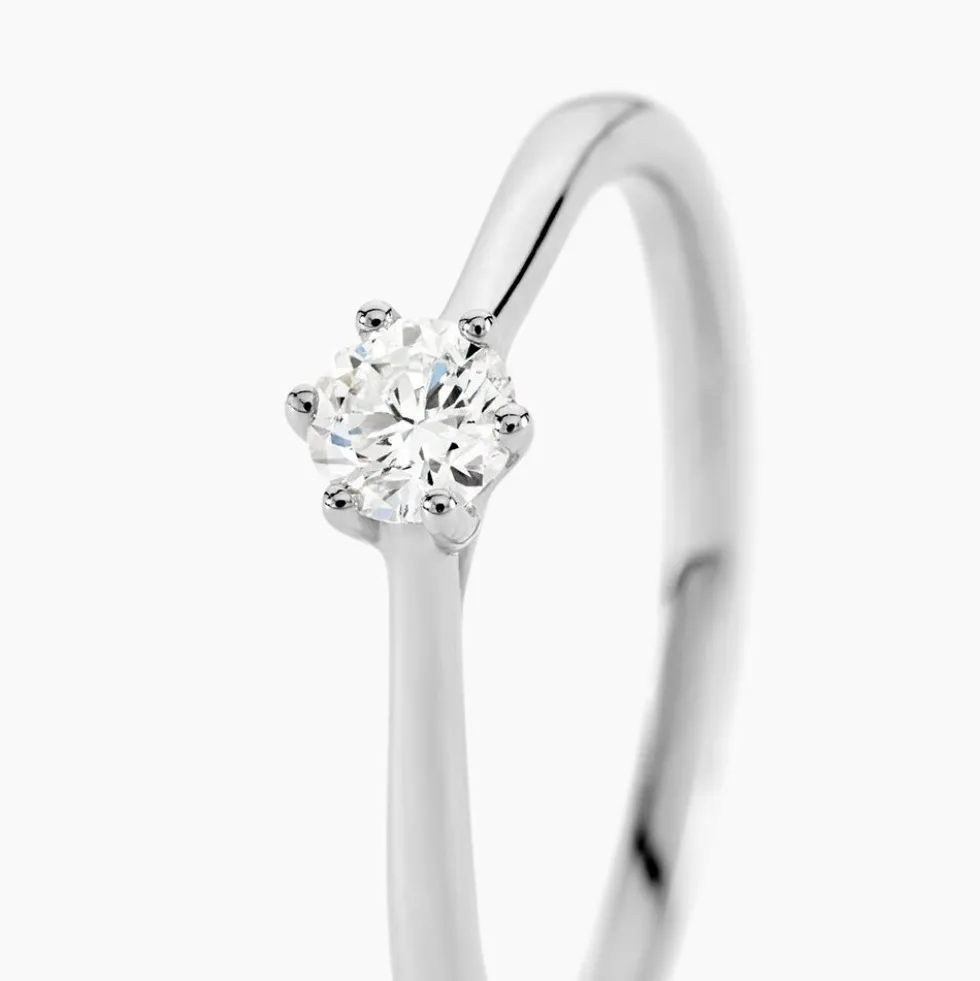 Bague Solitaire Athena Or Blanc Diamant