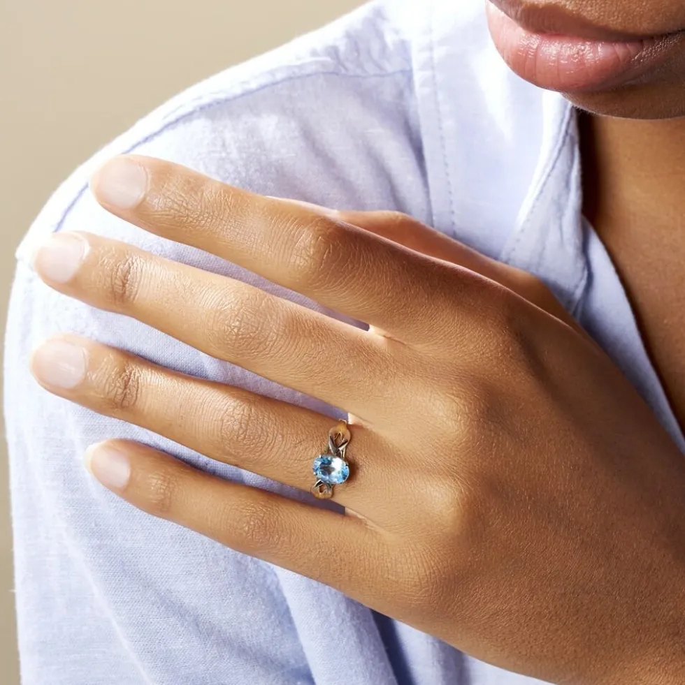 Bague Solitaire Bonnie Or Bicolore Topaze