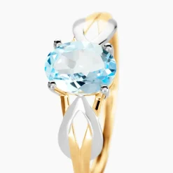 Bague Solitaire Bonnie Or Bicolore Topaze