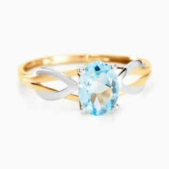 Bague Solitaire Bonnie Or Bicolore Topaze