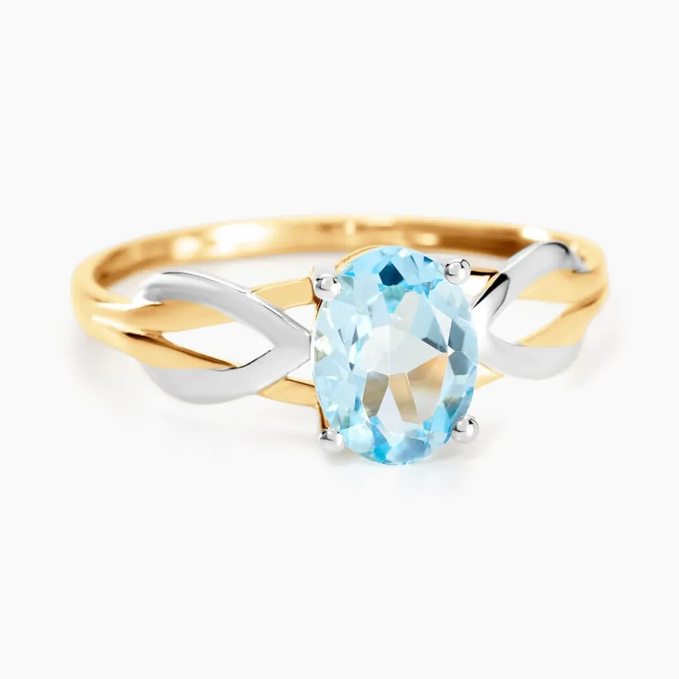 Bague Solitaire Bonnie Or Bicolore Topaze