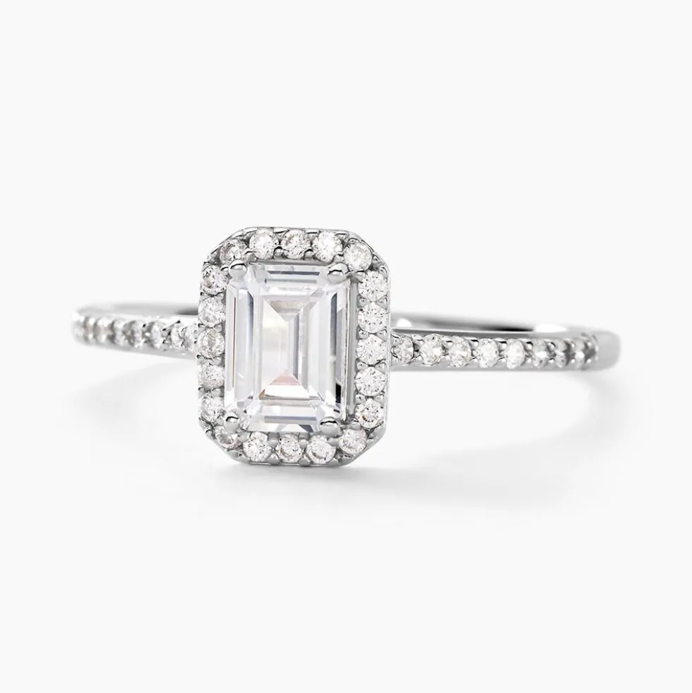 Bague Solitaire Cadmos Argent Blanc Oxyde De Zirconium