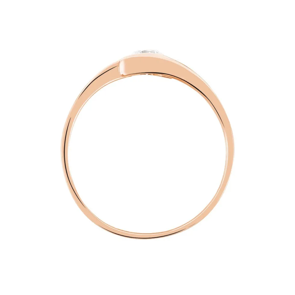 Bague Solitaire Camilia Or Rose Oxyde De Zirconium