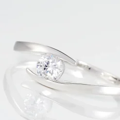 Bague Solitaire Camilia Or Blanc Oxyde De Zirconium