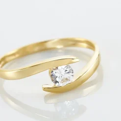 Bague Solitaire Camilia Or Jaune Oxyde De Zirconium