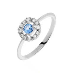 Bague Solitaire Carren Argent Blanc Oxyde De Zirconium