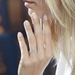 Bague Solitaire Carren Argent Blanc Oxyde De Zirconium