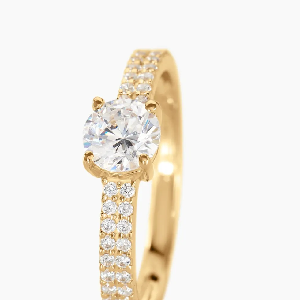 Bague Solitaire Dayna Or Jaune Oxyde De Zirconium