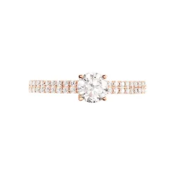 Bague Solitaire Dayna Or Rose Oxyde De Zirconium