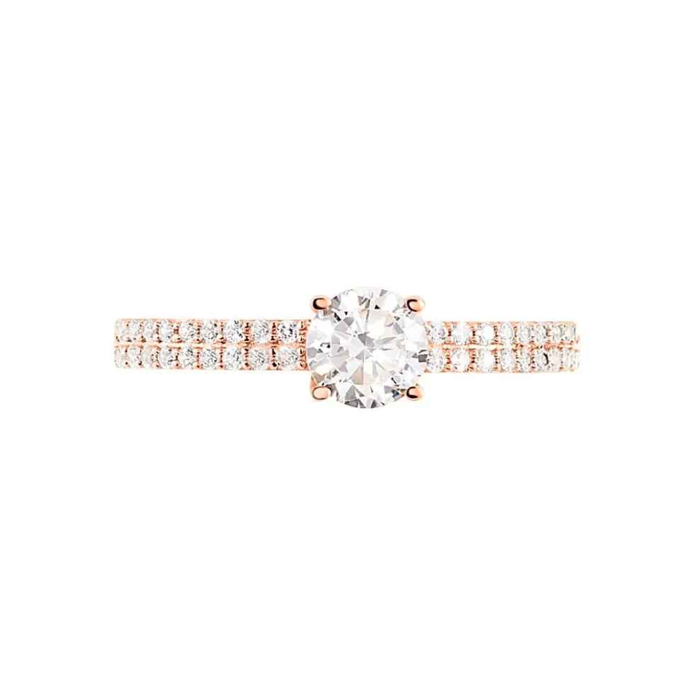 Bague Solitaire Dayna Or Rose Oxyde De Zirconium