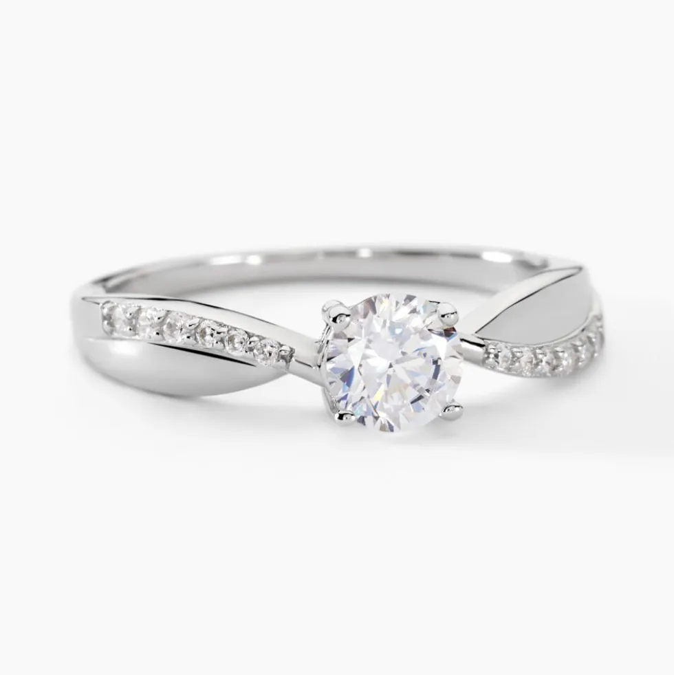 Bague Solitaire Doralicia Argent Blanc Oxyde De Zirconium