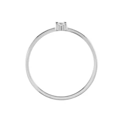 Bague Solitaire 1er Solitaire Argent Blanc Oxyde De Zirconium
