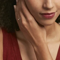 Bague Solitaire 1er Solitaire Argent Blanc Oxyde De Zirconium