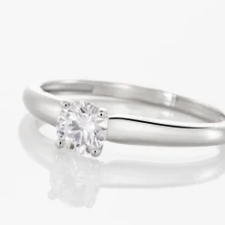 Bague Solitaire Flora Or Blanc Diamant