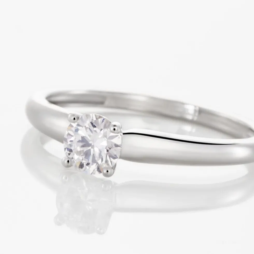 Bague Solitaire Flora Or Blanc Diamant