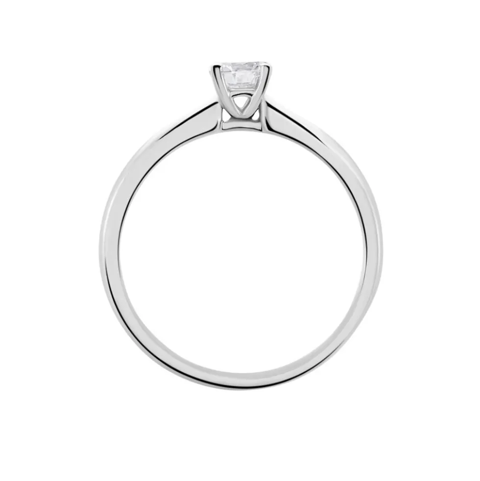 Bague Solitaire Flora Or Blanc Diamant