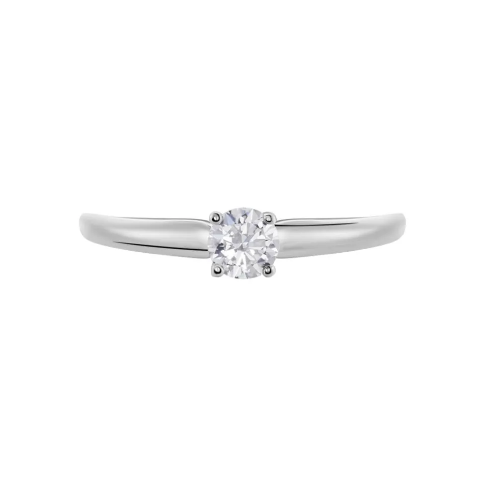Bague Solitaire Flora Or Blanc Diamant