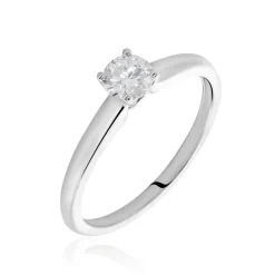 Bague Solitaire Flora Or Blanc Diamant