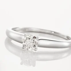 Bague Solitaire Flora Or Blanc Diamant