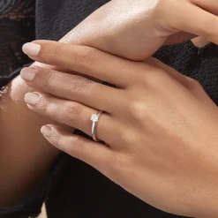 Bague Solitaire Flora Or Blanc Diamant