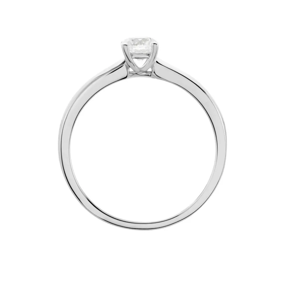 Bague Solitaire Flora Or Blanc Diamant