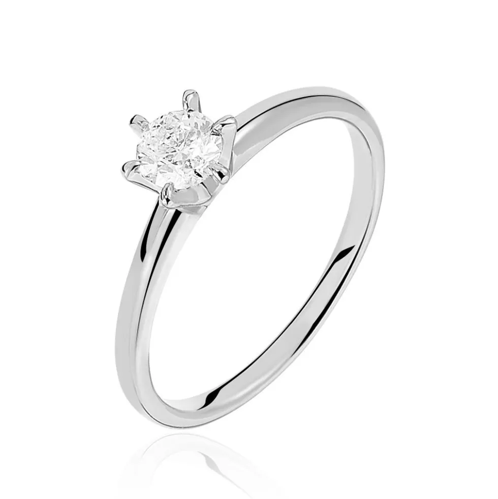 Bague Solitaire Ibtisem Or Blanc Diamant