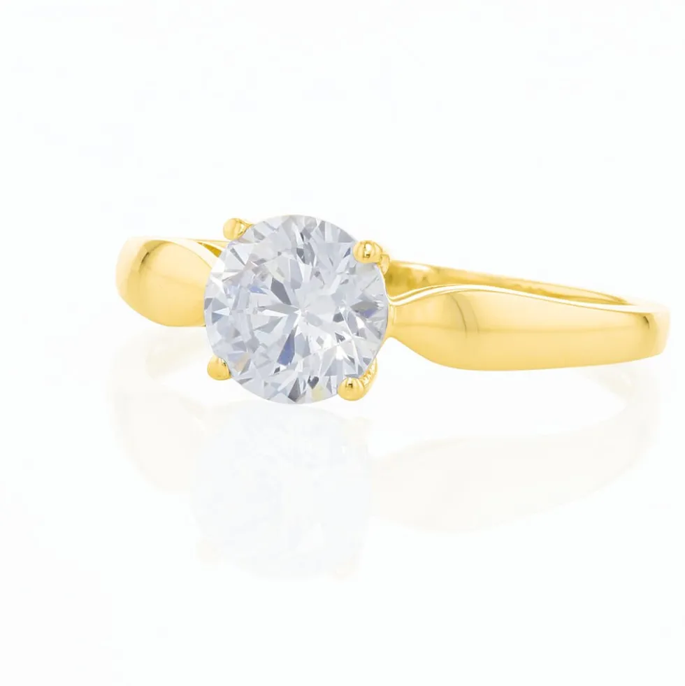 Bague Solitaire Illyana Or Jaune Oxyde De Zirconium