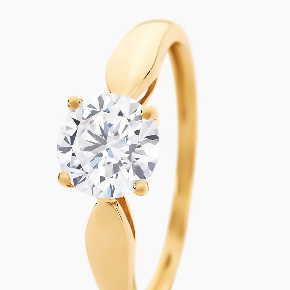Bague Solitaire Illyana Or Jaune Oxyde De Zirconium