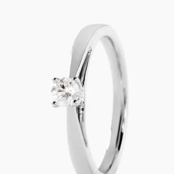 Bague Solitaire Iris Or Blanc Diamant