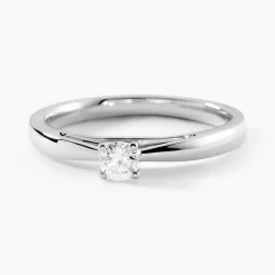 Bague Solitaire Iris Or Blanc Diamant