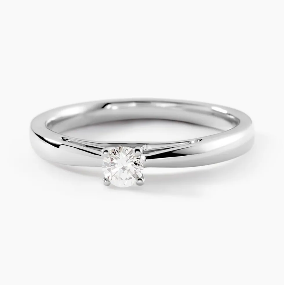 Bague Solitaire Iris Or Blanc Diamant