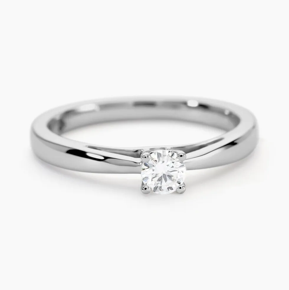 Bague Solitaire Iris Or Blanc Diamant