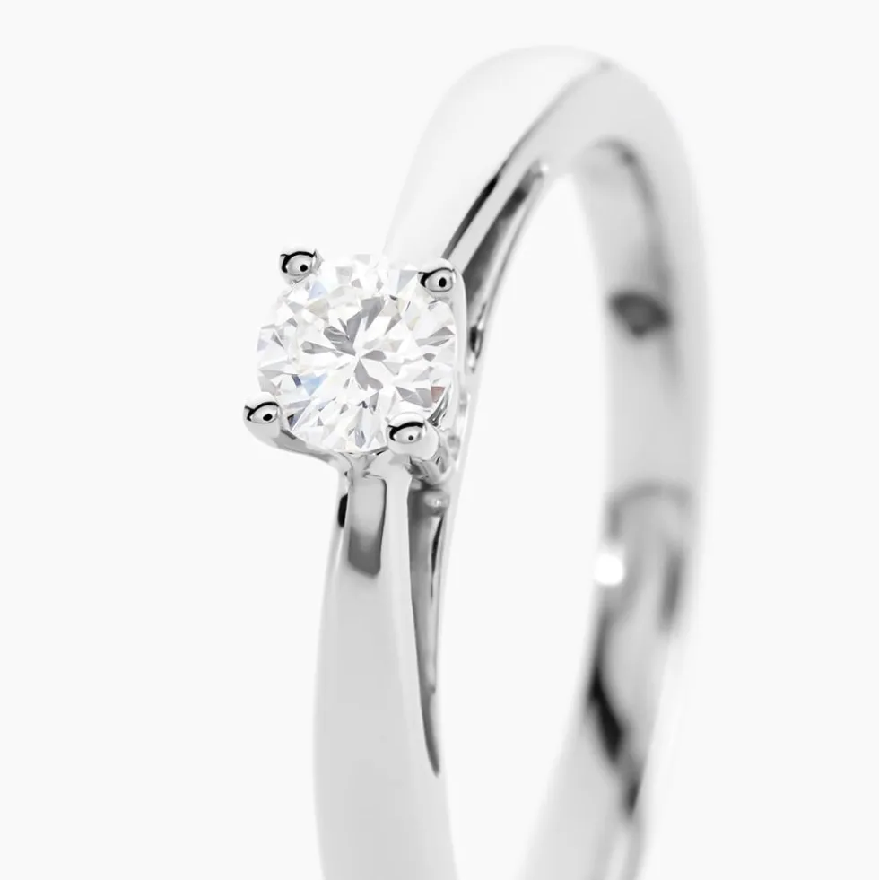 Bague Solitaire Iris Or Blanc Diamant